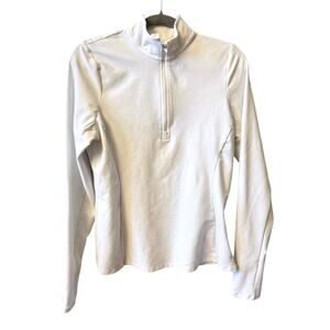 ALO Rapid Pullover Women's  Large in White 1/2 Zip Long Sleeve